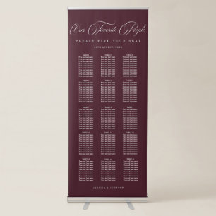 Minimal Our Favourite People Wedding Seating Chart Retractable Banner