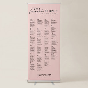 Minimal Our Favourite People Wedding Seating Chart Retractable Banner