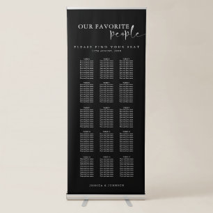 Minimal Our Favourite People Wedding Seating Chart Retractable Banner