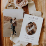 Minimal Oval Save The Date Wedding Photo Card<br><div class="desc">Our minimal and elegant oval save the date wedding announcement photo card is the perfect way to inform your friends and family of your upcoming wedding.</div>
