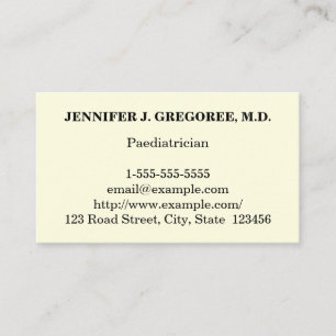 Minimal Paediatrician Business Card