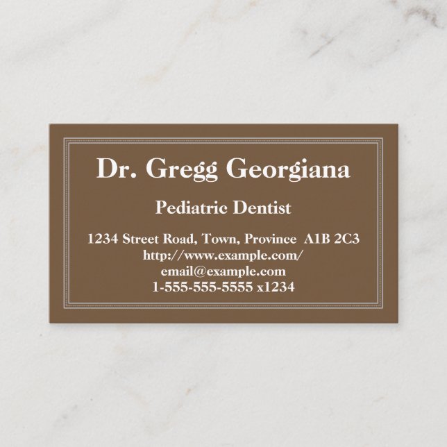 Minimal Paediatrics Dentist Business Card (Front)