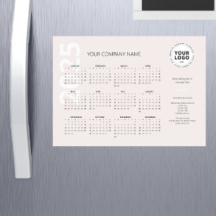 Minimal Pale Blush Cream Business Calendar 2025