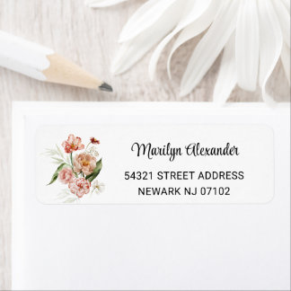 Minimal Pale Pink Still Life Floral Return Address