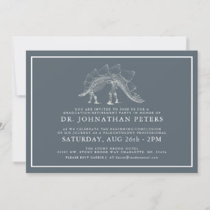 Minimal Paleontology Graduation Retirement Invite