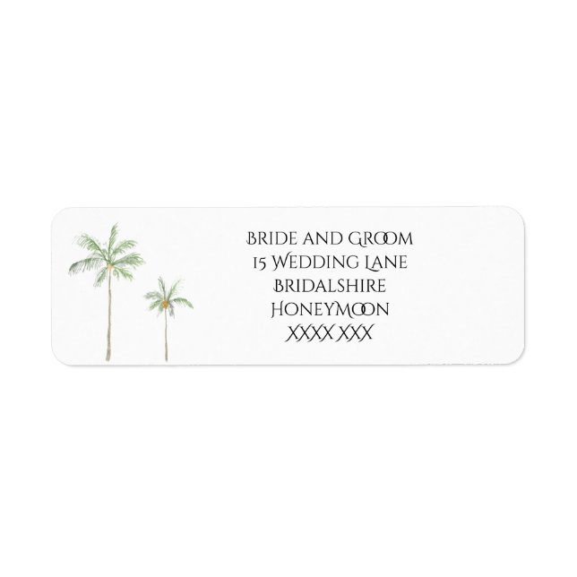 Minimal Palm Tree Return Address Labels (Front)
