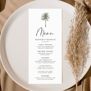 Minimal Palm Tree Wedding Menu