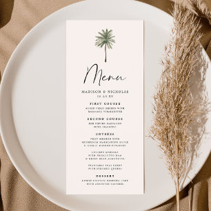 Minimal Palm Tree Wedding Menu