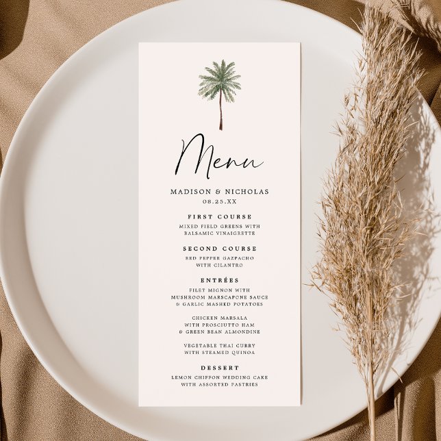 Minimal Palm Tree Wedding Menu (Creator Uploaded)