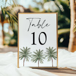 Minimal Palm Tree Wedding Table Number Card<br><div class="desc">Guide your guests in style with these tropical palm tree table number cards, featuring bold table numbers with three elegant palm trees below. Designed to complement coastal, beach, and destination weddings, these minimalist table cards add a sophisticated touch to your reception décor. Personalise each card individually and select the perfect...</div>