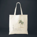 Minimal Palm Trees Watercolor Tropical Wedding Tote Bag<br><div class="desc">For any further customisation or any other matching items,  please feel free to contact me at yellowfebstudio@gmail.com</div>