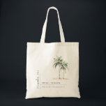 Minimal Palm Trees Watercolor Tropical Wedding Tote Bag<br><div class="desc">For any further customisation or any other matching items,  please feel free to contact me at yellowfebstudio@gmail.com</div>