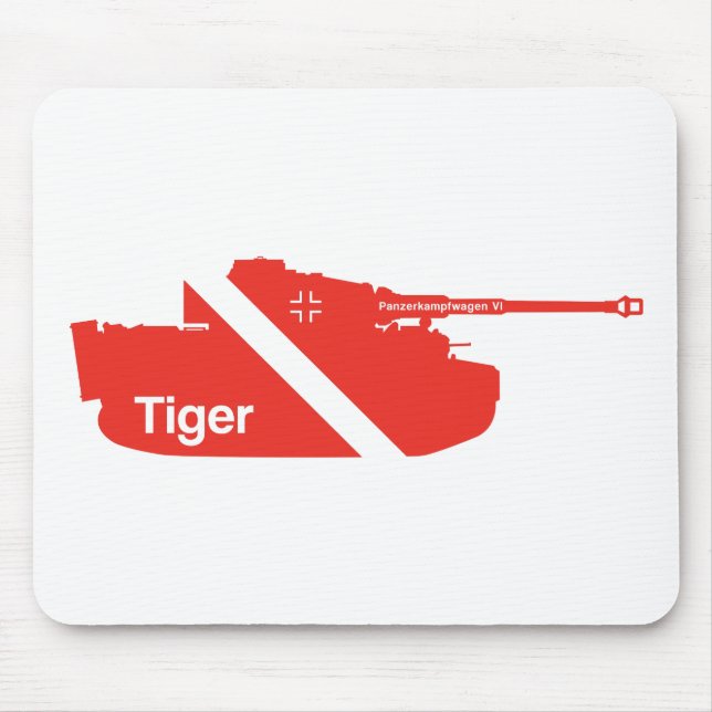 Minimal Panzerkampfwagen VI, red Mouse Mat (Front)
