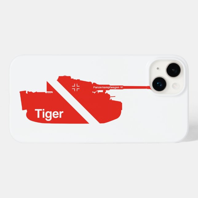 Minimal Panzerkampfwagen VI, white - red Case-Mate iPhone Case (Back (Horizontal))
