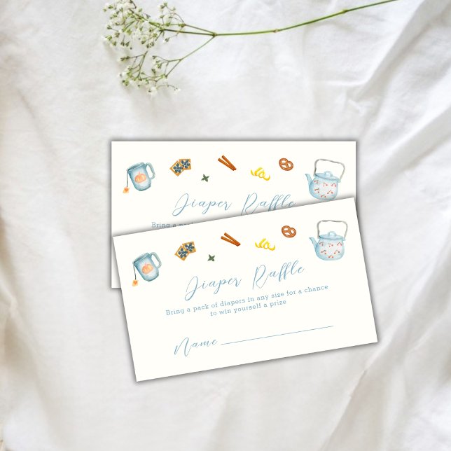 Minimal Par Tea Cookie Diaper Raffle Baby Shower Enclosure Card (Minimal Par Tea Cookie Diaper Raffle Baby Shower Enclosure Card)