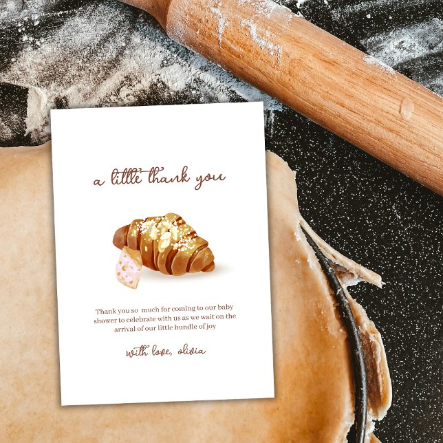 Minimal Paris Bakery Pastry Croissant Baby Shower  Thank You Card (Minimal Paris Bakery Pastry Croissant Baby Shower Thank You Card)