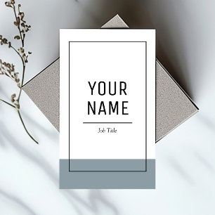 Minimal Pastel Blue Border modern and simple Business Card