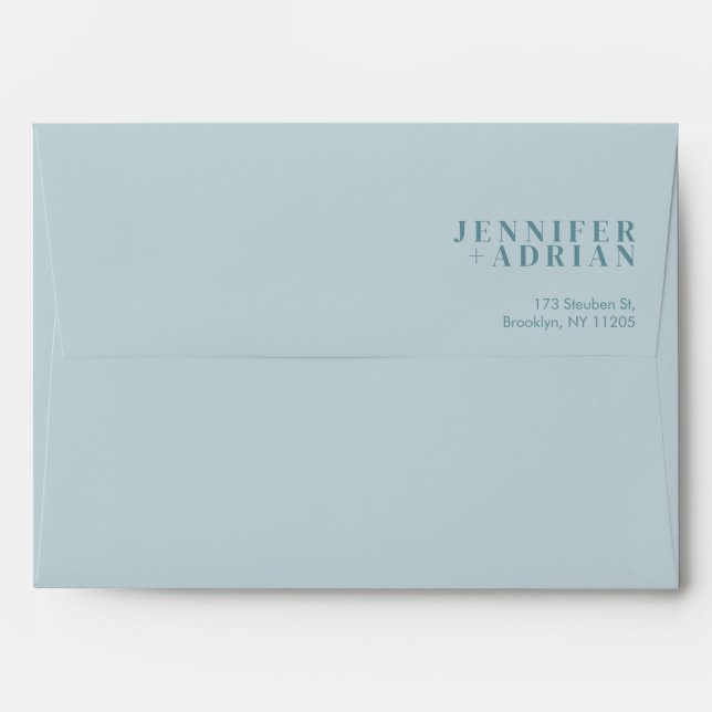 Minimal Pastel Blue Weddings envelope (Back (Top Flap))