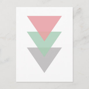 Minimal Pastel Colored Trio Of Triangles Postcard