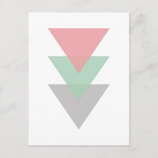 Minimal Pastel Colored Trio Of Triangles Postcard