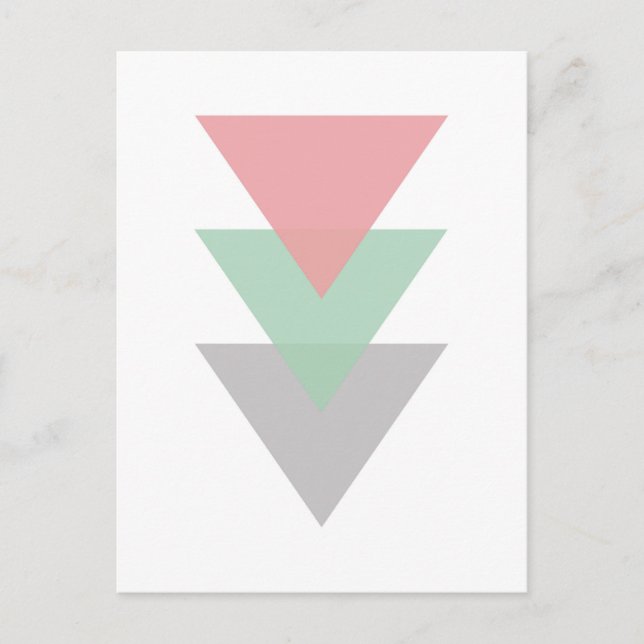 Minimal Pastel Colored Trio Of Triangles Postcard (Front)