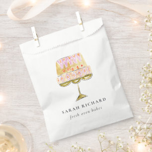 Minimal Pastel Colorful Watercolor Cake Bakery Favour Bags