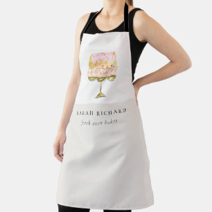 Minimal Pastel Colourful Watercolor Cake Bakery Apron