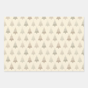 Minimal Pastel Geometric Christmas Tree Seamless W Wrapping Paper Sheet