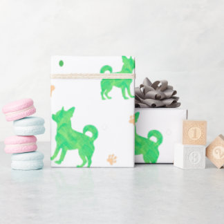 Minimal Pastel green chihuahua wrapping paper