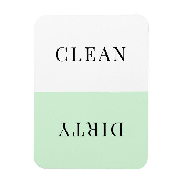 Minimal Pastel Green Dishwasher Clean Dirty Magnet (Vertical)