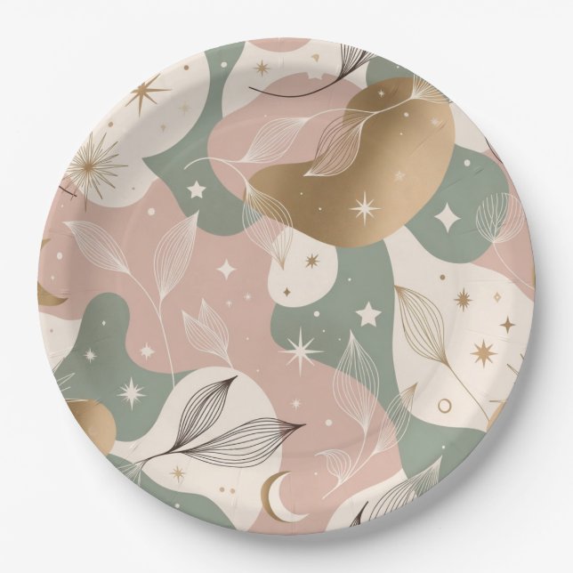 Minimal Pastel Mystic Design Paper Plate (Front)
