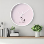 Minimal Pastel Pink Initial & Personalised  Clock<br><div class="desc">Add a touch of elegance to your space with this Minimal Pastel Pink Initial & Personalised Clock. Featuring a sleek and minimalist design, this clock is perfect for those who appreciate both functionality and style. The soft pastel pink background provides a sophisticated flair, while the personalised initial or name makes...</div>