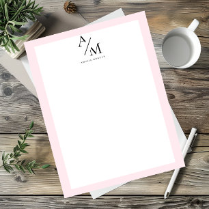 Minimal Pastel Pink Initial & Personalised Custom Letterhead