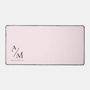 Minimal Pastel Pink Initial & Personalised Desk Mat