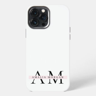 Minimal Pastel Pink Initial & Personalised iPhone 13 Pro Max Case