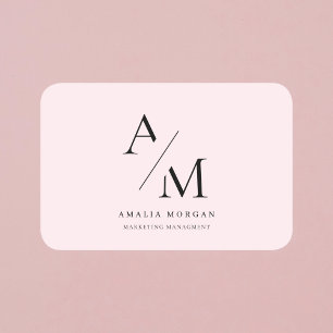 Minimal Pastel Pink Initial & Personalised  Name Tag