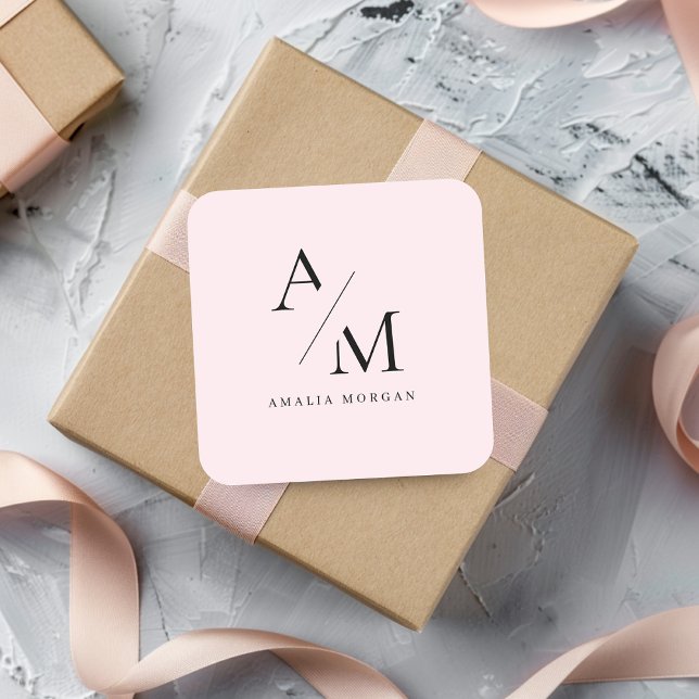 Minimal Pastel Pink Initial & Personalised Sticker (Creator Uploaded)
