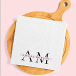 Minimal Pastel Pink Initial & Personalised  Tea Towel<br><div class="desc">"Add a touch of personalised elegance to your kitchen with our Monogram Pink Initial Personalised Kitchen Towel. This stylish kitchen towel features a chic pink design with a customisable initial, perfect for enhancing your kitchen decor. Made from high-quality, absorbent materials, it is both functional and fashionable, ideal for drying dishes,...</div>