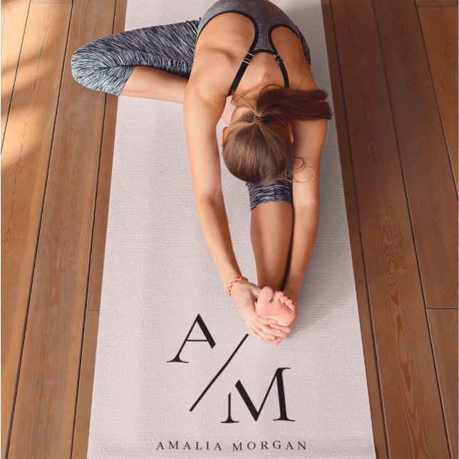 Minimal Pastel Pink Initial & Personalised  Yoga Mat (Creator Uploaded)