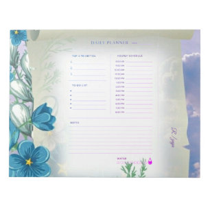 Minimal Pastel purple and blue Daily Planner Notepad
