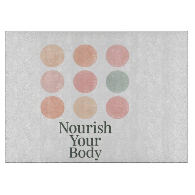 Minimal Pastel Wellness Circles Cutting Board (Front)