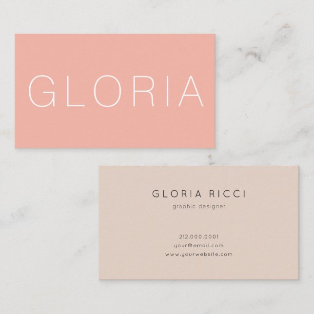 Minimal Peach Beige Business Card (Front/Back)