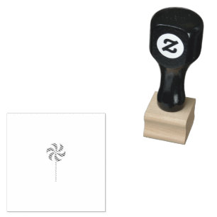 Minimal Peppermint Swirl Lollipop Rubber Stamp