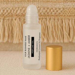 Minimal Perfume Roller Bottle Transparent Labels