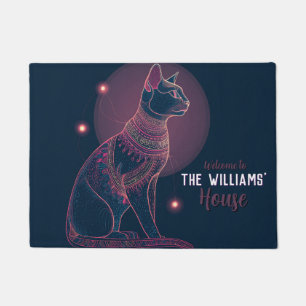 Minimal Persian House Cat Mum Dad New House  Doormat