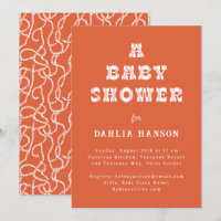 Minimal Persimmon Orange Western Baby Shower