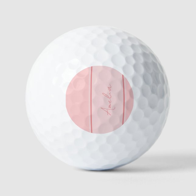 Minimal Personalised Blush Pink Golf Balls (Front)