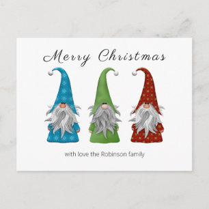 Minimal Personalised Gonk Christmas Holiday Photo Postcard
