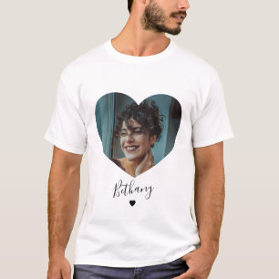 Minimal Personalised Heart Photo T-Shirt