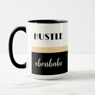 Minimal Personalised Hustle Boss Babe Mug